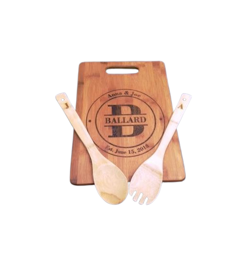 CUTTING BOARD, UTENSILS AND LASER ENGRAVING