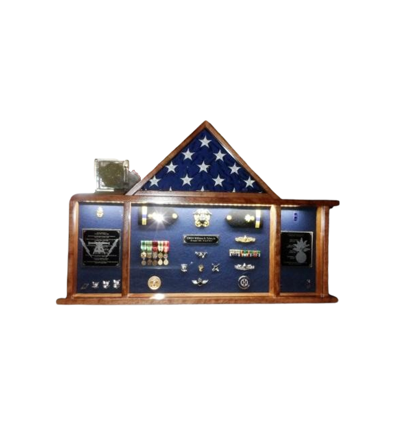 THREE COMPARTMENT WITH LIGHT KIT AND LASER ENGRAVED PANELS