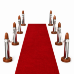 Ceremonial red carpet runner for military quarterdeck and command display areas