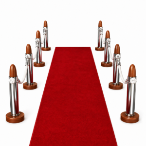 Ceremonial red carpet runner for military quarterdeck and command display areas