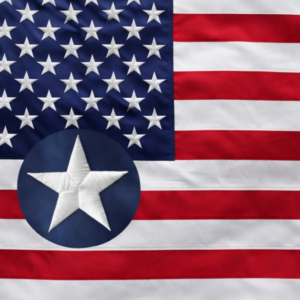 Embroidered 3x5 American flag swatch for shadow box display