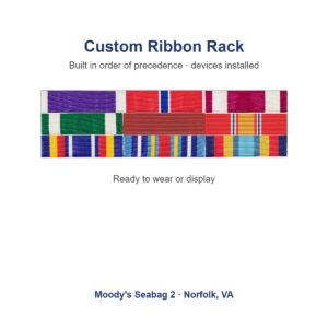 Custom ribbon rack built by Moody's Seabag 2